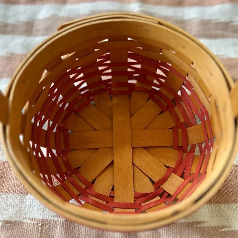 Longaberger 1998 “Rings & Things” Mother’s Day Basket w/ Fabric and Plastic Line